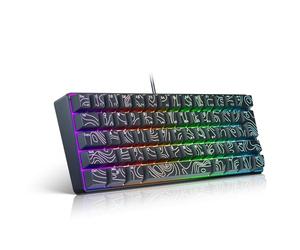 Zunate 61 Touches Clavier Mécanique rétro-éclairé RVB, Clavier de Jeu USB câblé Compact sans Technologie de Conflit N Contour de Retournement de la clé, pour Ordinateur Portable PC