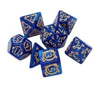 Zunate 7 PCS Dés en Résine Polyédriques avec Motif Dragon perlé (Blue) | Dungeons Dragons Dice, Style Antique, Flawless Rolling, Fantasy RPG Accessoire, Objet de collection