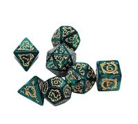 Zunate 7 PCS Dés en Résine Polyédriques avec Motif Dragon perlé (Green) | Dungeons Dragons Dice, Style Antique, Flawless Rolling, Fantasy RPG Accessoire, Objet de collection