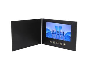 Zunate 7in Carte de Voeux Vidéo, HD Digital Playback Video Memory Book Album for Marketing with Type C Port 128M Memory Battery Rechargeable pour Les Mariages, Les Retraite, Les