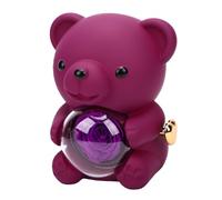 Zunate Adorable Boîte-Cadeau Ours Rose avec Fleurs éternelles, Boîte à Bijoux en Forme de Cœur Rotatif pour Anniversaire Surprise pour Grand-mère Sœur 14,89 Oz (Purple)