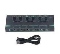 Zunate Amplificateur de Casque, Amplificateur de Casque 6 Canaux, Amplificateur Audio Stéréo Mono avec 12 Prises de Sortie, Mini Répartiteur de Signal pour Micro, Studio et Scène