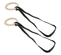 Zunate Anneaux de Traction en Bois, capacité de 330 LB |Adjustable Strap Rings for Home Gym Workout Strength Training
