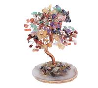 Zunate Arbre à Argent en Cristal Artificiel, Décoration Feng Shui Rayonnante pour la prospérité et la Bonne Fortune à la Maison ou au Bureau avec Base en Agate