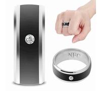 Zunate Bague Intelligente NFC sans Frais, Taille 8 Multifonction |Dispositif Portable de Cryptage de confidentialité de l'application de DéVerrouillage de Verrouillage étanche pour Téléphone