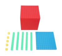 Zunate Base Ten Blocks Set 121 Pièces Math Manipulatives | Kit d\'apprentissage décimal en plastique, valeur de position codée par couleur, outils visuels de classe