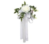 Zunate Belle Fleur de Dossier de Chaise Jaune avec Ficelle Enroulée et Ruban de Satin pour Décoration de Mariage, 8 Pièces, Idéale pour Les Danses (#11)