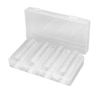 Zunate Boîte de Rangement pour Capsules de Pièces de Monnaie de 41 Mm pour 60 Pièces |Récipient en Plastique Transparent Anti-poussière et Antirouille pour Silver Eagle, Panda, Britannia Collection