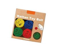 Zunate Boule Teaser pour Chat, 12 Pièces, en Rotin, Léger, Résistant à la Mastication, pour Chasser Les Chats D'intérieur, Jouet Interactif pour Créer des Liens, Temps de Jeu (12pièces)