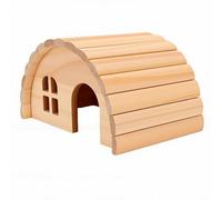 Zunate Cabane en Bois pour Hamster en Pin Naturel à Croquer avec Toit voûté pour Gerbille Naine - Imite la sécurité du Terrier Naturel - Idéal pour Le Repos et Le Jeu - 1 X Maison pour Hamster Nain