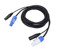 Zunate Câble combiné de Signal XLR d'alimentation Ca Professionnel 23awg, 3 Broches, adapté à la Rallonge PowerCon pour l'éclairage de Scène, Les Concerts et Les événements (ou)