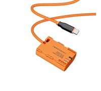 Zunate Câble de Batterie Factice USB Type C PD vers L PE6 pour R5 II R6 R5 II IV 7D 80D 90D XC10 XC15, Câble tressé de Remplacement, Longueur 52 Cm, Protection Contre Les