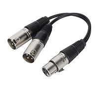 Zunate Câble Répartiteur XLR, Câble XLR Femelle à 3 Broches vers Double XLR Mâle, Câble Patch Y, Adaptateur Audio pour Cordon Répartiteur de Microphone équilibré(0,8 pi)