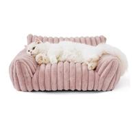 Zunate Canapé-lit pour Chat et Chien, canapé D'intérieur Doux avec Rembourrage en Mousse, Entretien Facile, Options de Matériaux Blanc/Rose/café/Gris/Beige, adapté à Toutes Les Saisons (M)