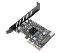 Zunate Carte D'extension PCIe USB 3.2 Gen2x2, Carte D'extension PCIe vers USB 3 Serial ATA 20 Gbit/s, pour Wins, Linux, PC, Prise en Charge de la Puce ASM3242, Configuration sans Pilote