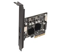 Zunate Carte d'extension PCIe USB C 10 Gbit/s |USB3.2 Gen2, Port Avant de Type E, Broche Plaquée Or, Alimentation Haute Puissance pour Ordinateur de Bureau, Puce ASM3142