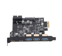 Zunate Carte PCIe vers USB 3.2, 2xUSB Type C, 3xUSB Type A, carte PCIe vers USB3.2 Gen 2 19 broches avec 20 Gbit/s, carte d'extension PCI Express carte USB pour ordinateur de bureau