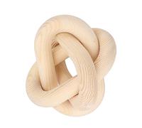 Zunate Chaîne en Bois Blanc Décor de Ferme à 3 Maillons |Lien en Bois Rustique pour Table Basse de Salon (Naturel)