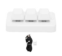 Zunate Clavier à 3 Touches, Petit Clavier Mécanique personnalisé avec Pilote Programmable, USB Filaire sans Fil 2,4 G, pour Le Travail de Jeu, pour Wins Linux OS X (White)