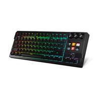 Zunate Clavier Mécanique 78 Touches, Clavier de Jeu Filaire RVB avec 6 Touches Macro Programmables LCD, Interrupteur Rouge échangeable à Chaud, pour la Saisie et la Programmation de Jeux (Black)