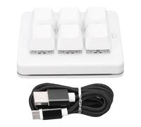 Zunate Clavier Mécanique à 6 Touches, Clavier de Jeu Macro Personnalisable, Plug and Play, Commutateurs Mécaniques, Mini USB Filaire pour Ordinateur Portable (White)