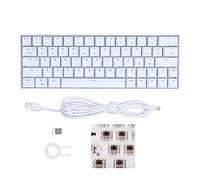 Zunate Clavier mécanique rétroéclairé Blanc READSON WL64 Keys, Clavier sans Fil prenant en 5.0 et 3.0, Connexion Filaire 2.4G et Type C, 4 Options de Commutation Disponibles