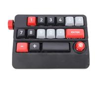 Zunate Clavier Numérique, Rétroéclairage 12 LED RGB Macro Filaire Entièrement Programmable Clavier OSU 17 Touches Design Colorblock Touche N Remplaçable à Chaud avec Joystick pour PC (Black)