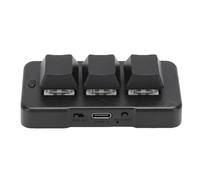 Zunate Clavier USB Filaire à 3 Touches, Personnalisez Le pavé Macro Programmable, Clavier OSU de Jeu Mécanique à Une Main pour Le Travail de Bureau de Musique de Jeu Vidéo PC (Black)