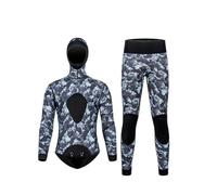 Zunate Combinaison de Plongée à Capuche 3mm pour la Chasse sous-Marine, | Néoprène thermique, coupe ajustée, surf d\'hiver, équipement d\'apnée, haut et pantalon à manches longues