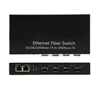 Zunate Commutateur de Média Fibre SFP, Commutateur Ethernet Gigabit avec 4 Optiques 2 Ports électriques, Transmission Le Commutateur Fibre Ethernet Prend en Charge Plusieurs Protocoles