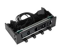 Zunate Contrôleur de Ventilateur PC, Contrôleur de Température D'affichage LCD à Vitesse Réglable Contrôleur de Ventilateur de Refroidissement PC Panneau Avant avec Vis Autocollants