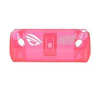 Zunate Coque Transparente pour ROG Ally, Coque en TPU Antichoc avec Support, Coque de Transparente pour Console ROG Ally 2023, Design Ergonomique Antidérapant (Rouge Transparent)