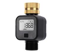 Zunate Débitmètre d'eau, Moniteur d'utilisation de l'eau en Laiton à Rotation de 180 Degrés, Débitmètre 'Irrigation pour Tuyau 'Arrosage avec écran LCD, Compteur 'Eau à Double Joint pour