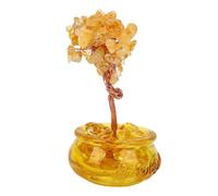 Zunate Décoration en Cristal de prospérité d'arbre d'argent Feng Shui pour la Richesse, la Bonne Chance et L'abondance à la Maison ou au Bureau (Yellow)