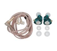 Zunate Écouteurs Filaires EDX Pro HiFi 10 Mm Double Pilote |Écouteurs Stéréo sans Perte avec Câble à 2 Broches Remplaçable pour Les Voyages (Cyan Transparent)