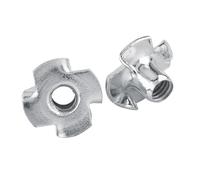 Zunate Écrous en T M8 en Acier au Carbone, écrous en T à 4 Broches pour le Travail du Bois, Captifs, d'insertion à Base Carrée Plaqués Zinc pour Panneaux de Particules de Bois, 30 Pièces (M3 (50