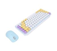Zunate Ensemble Clavier et Souris sans Fil, Clavier et Souris sans Fil Bluetooth avec 85 Touches Rondes, Récepteur 2,4 G, pour Wins, pour OS X, pour Android, PC, Ordinateur