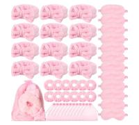 Zunate Ensemble Complet de 48 Cadeaux de Spa pour Soirée Pyjama, Cadeaux de Soirée Pyjama pour Filles avec Cache-yeux, Bandeau, Attaches pour Cheveux et Sacs à Cordon, Doux et Respirant, é et