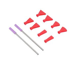 Zunate Ensemble de Buses de Soufflage en Acrylique | 2 Pailles en Acier Inoxydable et 8 Embouts pour les Techniques de Coulée Hollandaises (rouge)