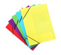 Zunate Ensemble de Dossiers en Plastique de Grande capacité pour L'organisation du Bureau avec Bande élastique, Paquet de 5 pour étudier et Travailler (Multi couleurs)