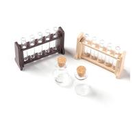Zunate Ensemble de Mini Tubes à Essai en Verre pour Maison de Poupée à l'échelle 1:12 - 22 Pièces d'accessoires de Laboratoire Miniatures, Béchers de Tubes à Essai Réalistes et Bouchons en Liège