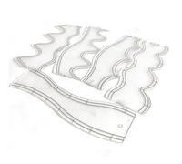 Zunate Ensemble de Modèles de Quilting Ondulés, Outil de Couture Professionnel en Acrylique Hautement Transparent pour le Positionnement du Tissu, Courtepointes à Domicile, 5 Pièces (avec des mots)