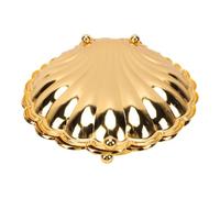 Zunate Gold Shell Footed Fruit Bowl with Lid for Home Party | Le couvercle scellé garde la fraîcheur, décor de table côtière, plateau de service élégant, plat de noix de bonbons