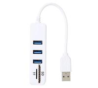 Zunate Hub Multi USB, Port D'adaptateur de Répartiteur Haute Vitesse 480 Mbps Lecteur de Carte SD TF Multifonctionnel, Prise en de la Carte Mémoire SD/SDHC/SDXC/Micro SD/T-Flash