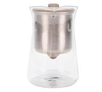 Zunate Infuseur Ti de 600ML, Théière avec Couvercle Magnétique, Ensemble de Tasses en Verre, Séparation de l'eau, Contrôle de Presse, Poignée Froide