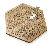 Zunate Jeu de Logique de Plateau de Puzzle Fractal en Bois pour les Amateurs de Puzzle, Géométrie Fractale Complexe, Choix de Cadeau de Démarrage de Conversation, 1 X de Plateau Fractal (Triangulaire)