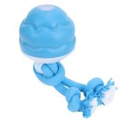 Zunate Jouet Interactif pour Chien, Balle avec Corde, pour Petits et Moyens Chiens, 3 Modes de Vitesse, Jeu Autonome, Rechargeable, 7,5x11cm (Blue)