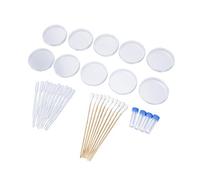 Zunate Kit de Projets Scientifiques pour Boîtes de Pétri avec 4 Tubes à Essai, 10 Compte-gouttes, Cotons-tiges, Plats de Culture Transparents Jetables pour Expériences en Laboratoire et en école (10