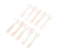 Zunate Lot de 10 Petites Cuillères de Service Artisanales, 9,5 Cm, Cuillères à Apéritif pour Crème Glacée, café, Sucre - Matériau de Coque Naturel, à Dessert Polyvalentes pour la Maison, la Cuisine,