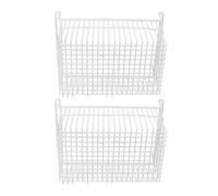 Zunate Lot de 2 Bacs de Rangement en Fil d'acier avec Poignée, Panier de Congélation de Grande capacité à Roulement Solide pour Comptoirs de Placard de Réfrigérateur, 19,5 X 11,4 X 10,6 Pouces ,